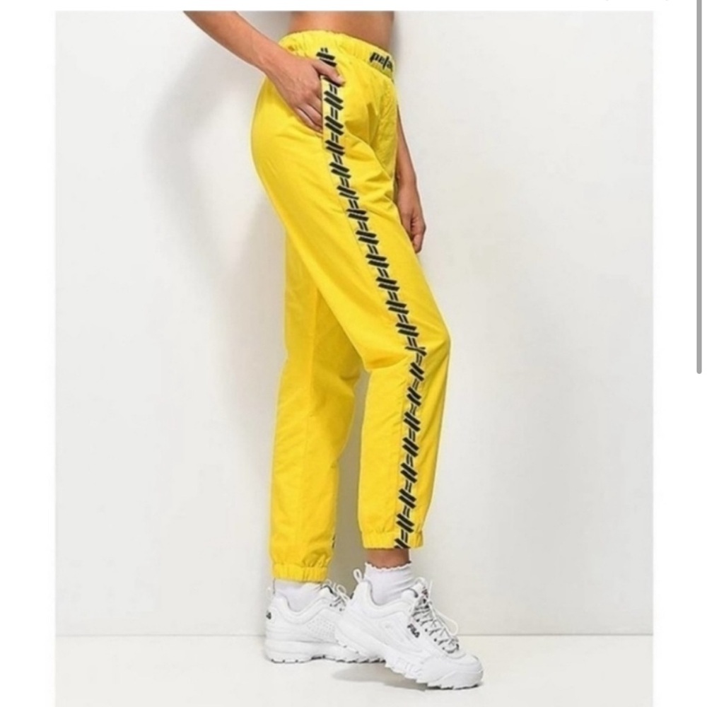 BUY 1 • GET 1 FREE Petals and Peacocks yellow Track Nylon Yellow Pants Size XS